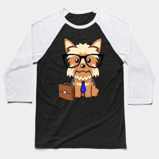 Funny yorkshire terrier is on the way to work Baseball T-Shirt